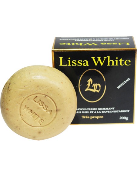 Lissa White Savon crème gommant enrichit au miel et à la bave d'escargot 200g