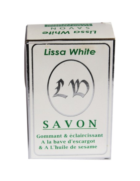 Lissa White savon gommant et éclaircIssant à la bave d'escargot et à l'huile de Sésame 200g