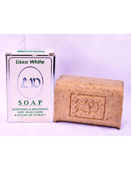 Lissa White savon gommant et éclaircIssant à la bave d'escargot et à l'huile de Sésame 200g